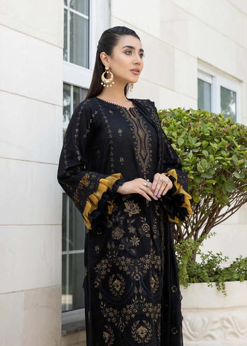 3 Piece Unstitched Heavy Embroidered Chickan Kari Lawn Suit with Printed Fine Silk Dupatta